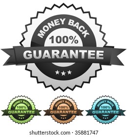 Vector guarantee label. Vector set.