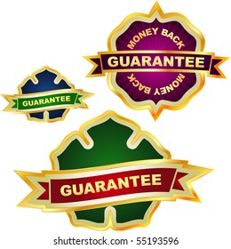 Vector guarantee label. Vector set.
