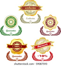 Vector guarantee label set. Great collection.