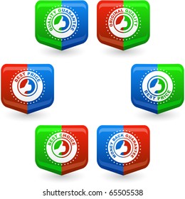 Etiqueta de garantía de vectores puesta a la venta.