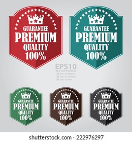 Vector : Guarantee Premium Quality 100% Badge, Icon, Label or Sticker