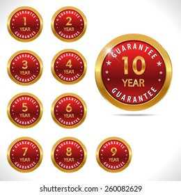 vector guarantee sign, warranty label set for all years