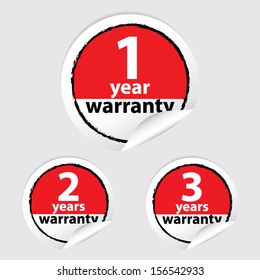 Vector guarantee sign, warranty red label, sticker. 