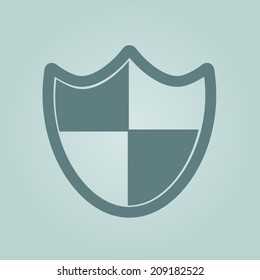 Vector guard, protection icon on blue background