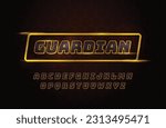 Vector of guardian space alphabet typography in gold effect - Vector