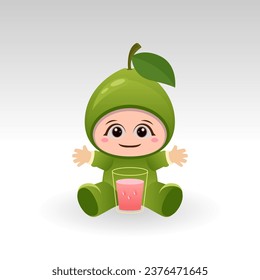 
Vector Guava fruit kawaii cartoon character vector funny Guava fruit kawaii illustration
