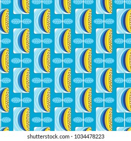 Vector Guava fruit pattern with mangosteen fruit abstract pattern.