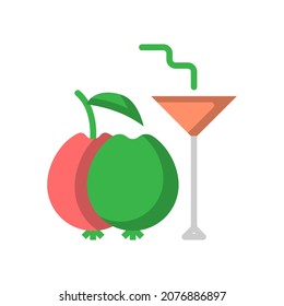 Vector guava juice flat icon, food and drink related 64x64 Pixel, whitebackground