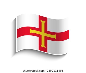 Vector Guernsey waving Flag Icon