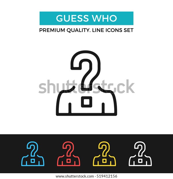 Vector Guess Who Icon Candidate Uncertainty Royalty Free Stock Image