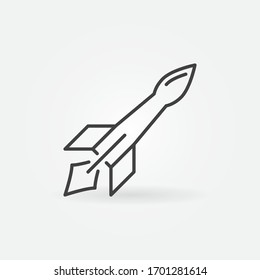 Icono o elemento de diseño del esquema del concepto de misiles guiados por vectores