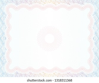 Vector Guilloche background for certificate or diploma and currency design