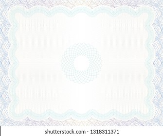 Vector Guilloche background for certificate or diploma and currency design