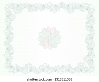 Vector Guilloche background for certificate or diploma and currency design