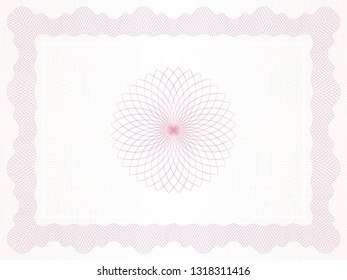 Vector Guilloche background for certificate or diploma and currency design
