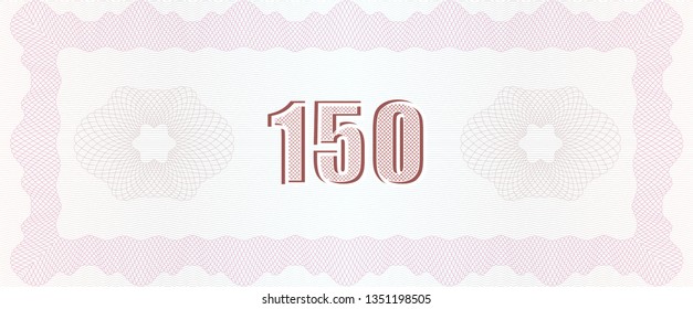Vector Guilloche background with number fonts. Monetary banknote background.