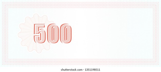 Vector Guilloche background with number fonts. Monetary banknote background.