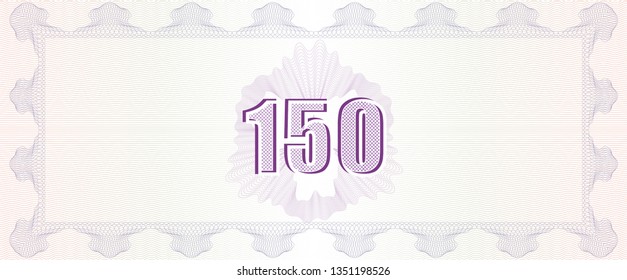Vector Guilloche background with number fonts. Monetary banknote background.