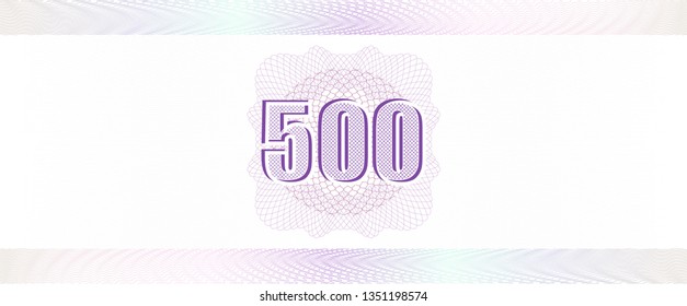 Vector Guilloche background with number fonts. Monetary banknote background.