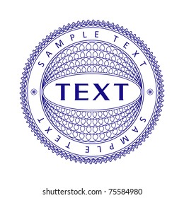 Vector guilloche blue print, pattern for currency, certificate or diplomas