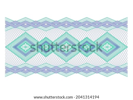Vector guilloche border. Rhombus ornament.