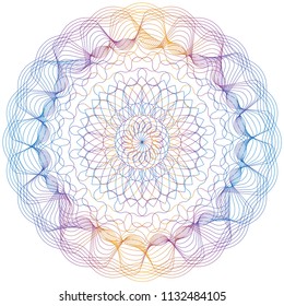 Vector Guilloche elements for certificate or diploma and currency design