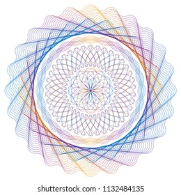 Vector Guilloche elements for certificate or diploma and currency design