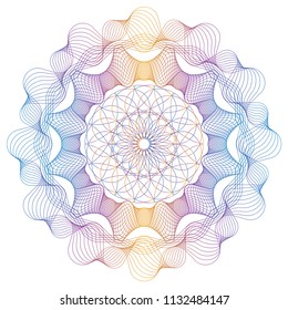 Vector Guilloche elements for certificate or diploma and currency design