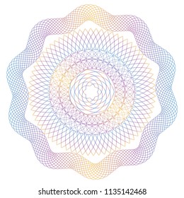 Vector Guilloche elements for certificate or diploma and currency design