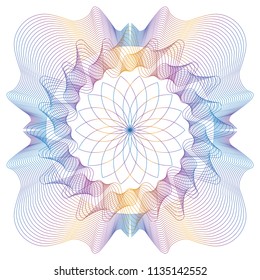 Vector Guilloche elements for certificate or diploma and currency design