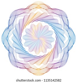 Vector Guilloche elements for certificate or diploma and currency design