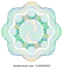 Vector Guilloche elements for certificate or diploma and currency design