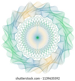 Vector Guilloche elements for certificate or diploma and currency design