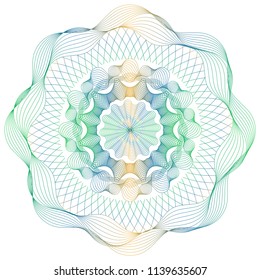 Vector Guilloche elements for certificate or diploma and currency design