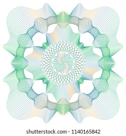 Vector Guilloche elements for certificate or diploma and currency design