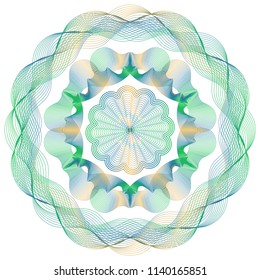 Vector Guilloche elements for certificate or diploma and currency design