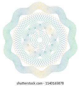 Vector Guilloche elements for certificate or diploma and currency design