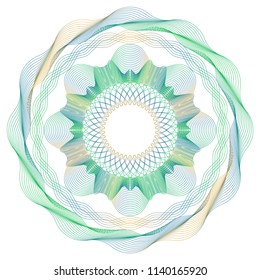 Vector Guilloche elements for certificate or diploma and currency design
