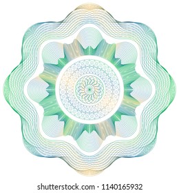 Vector Guilloche elements for certificate or diploma and currency design