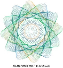 Vector Guilloche elements for certificate or diploma and currency design