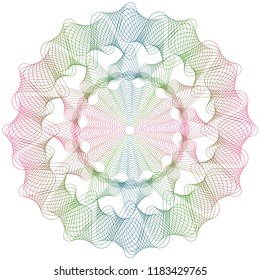 Vector Guilloche elements for certificate or diploma and currency design