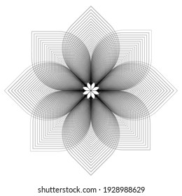 Vector Guilloche flower elements for certificate or diploma and currency design