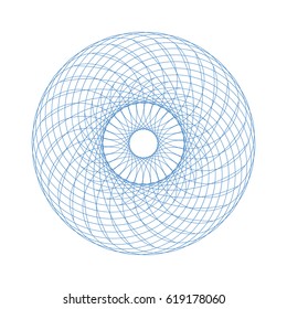 Vector Guilloche Rosette or Element for Certificate Design. Abstract Waves Isolated on White Background