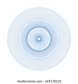 Vector Guilloche Rosette or Element for Certificate Design. Abstract Waves Isolated on White Background