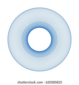 Vector Guilloche Rosette or Element for Certificate Design. Abstract Waves Isolated on White Background