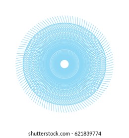 Vector Guilloche Rosette or Element for Certificate Design. Abstract Waves Isolated on White Background