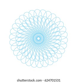 Vector Guilloche Rosette or Element for Certificate Design. Abstract Waves Isolated on White Background