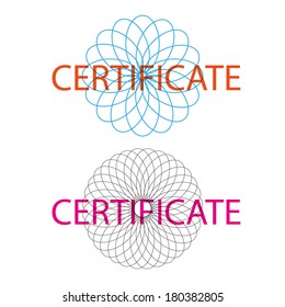 Vector guilloche rosettes watermarks collection. Decorative rosettes design elements set. Diploma design elements.
