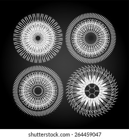 Vector guilloche stamp set, elements for certificate and currency design