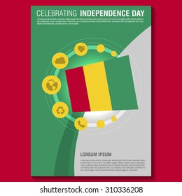 Vector Guinea Independence Day Flyer template. Creative Brochure Title Page. National Day Leaflet design element. vector illustration